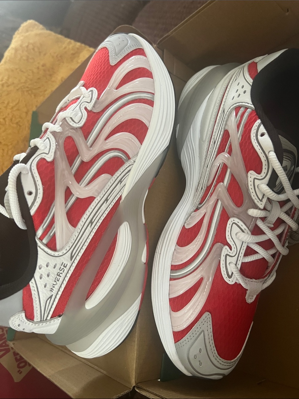 Puma Red and White Men’s Performance Sneakers